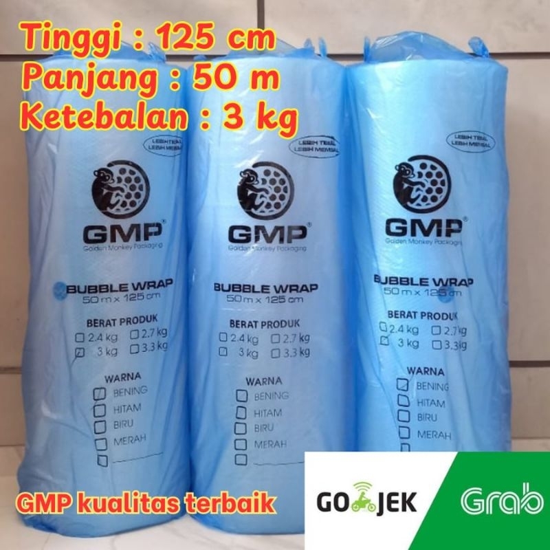 

Bubble Wrap GMP Roll 125cm x 50meter Bening Murah