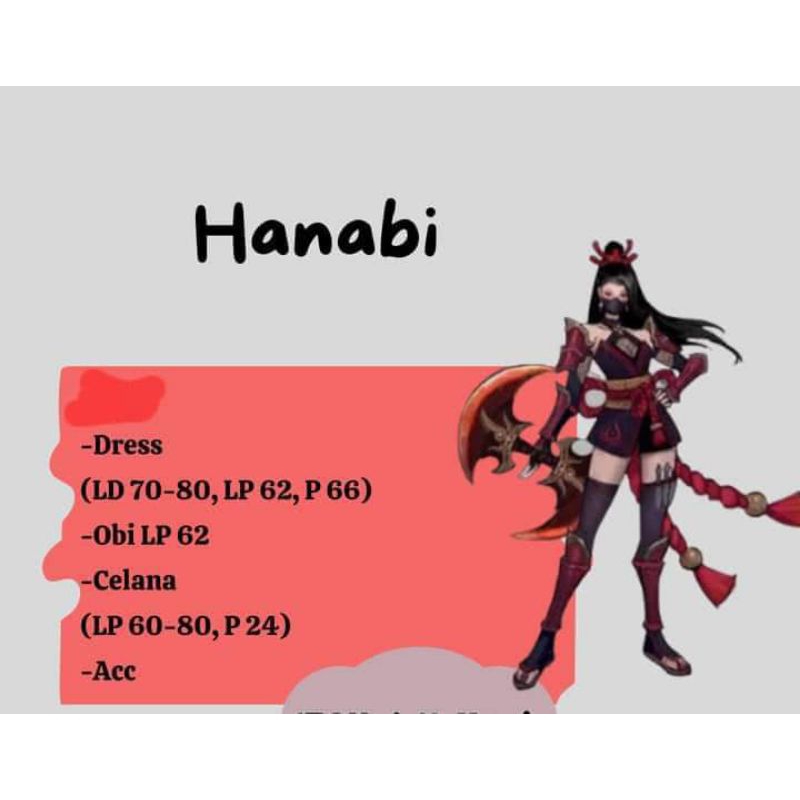 hanabi fullset costume Cosplay