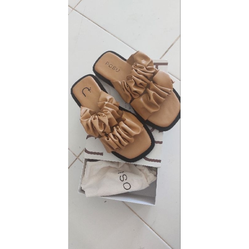 SANDAL FLAT POSU CLOUD BROWN size 40 NEW