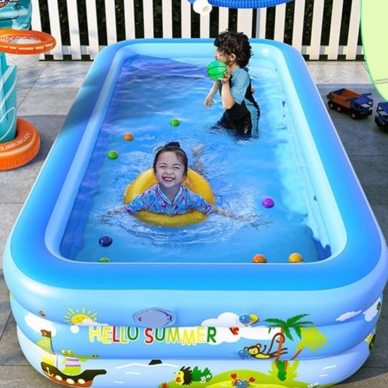 kolam renang anak jumbo +Pompa petak karet bahan tebal kolamrenang anak besar murah Inflatable Swimm