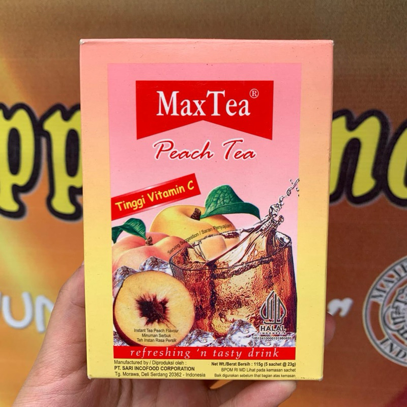 

MaxTea Peach Tea Kotak Isi 5 scht teh persik teh minuman buah rasa peach/persik