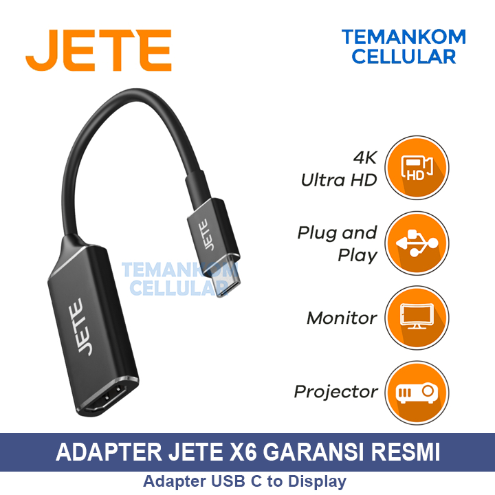 Kabel Display JETE X6 Usb C to HDMI Female adapter converter Display OUT cable Garansi RESMI