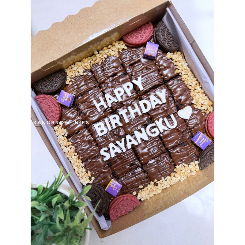 

fudgy brownies ulang tahun/brownies medan