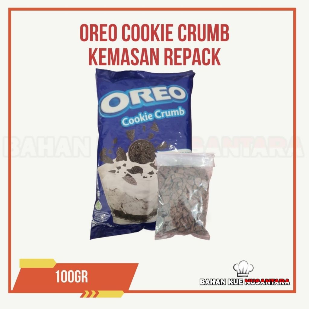 

OREO COOKIE CRUMB REMAH REPACK 100GR BAHAN KUE BAKING ROTI COOKIES