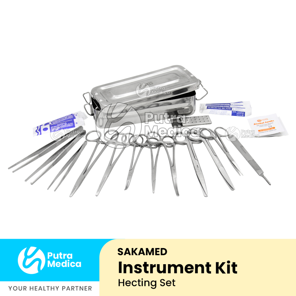 Sakamed Heacting Set / Hecting Kit / Peralatan Penjahitan Luka / Instrumen Instrument Jahit Medis