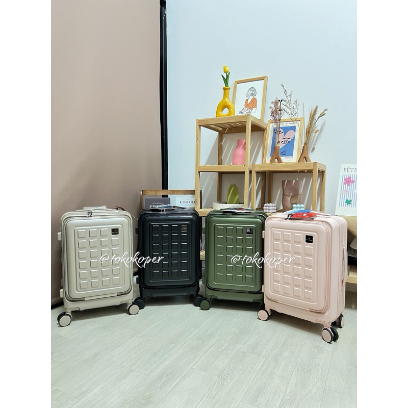 KOPER POLO CLASSIC FRONT LOAD BUKAAN DEPAN CABIN SIZE 20 INCH APC 37-45 KOPER LAPTOP TSA LOCK KUNCI 