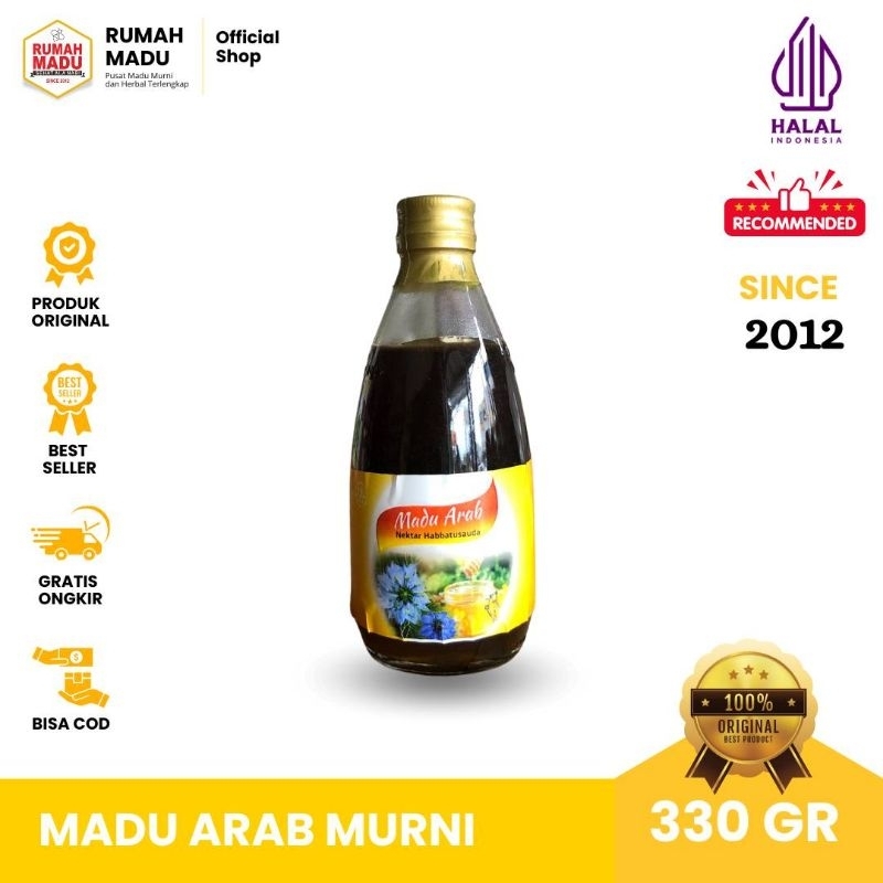 Madu Arab Nektar Habbatussauda 330ml | Madu murni | Madu kesehatan | Madu sehat | Madu asli | Madu A