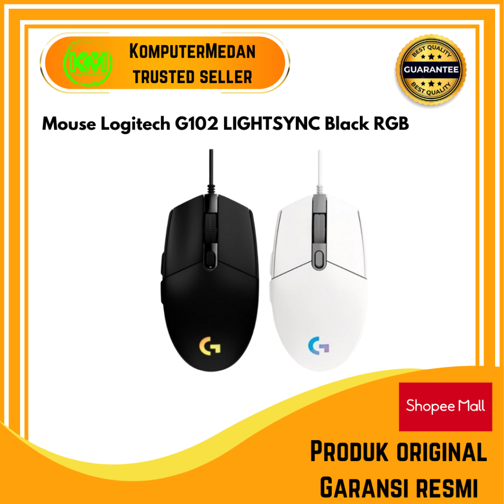 Logitech G102 LIGHTSYNC Mouse Gaming dengan RGB Lightsync Hitam atau Putih