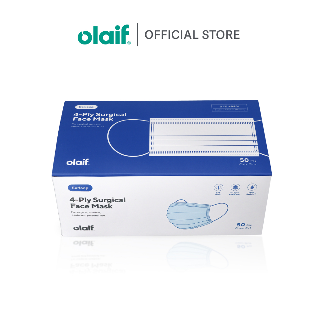 Olaif 4 Ply Surgical Face Mask - Masker Medis - 50pcs