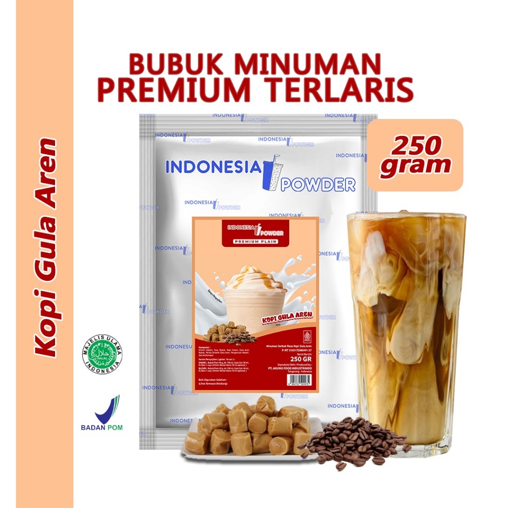 

NUSANTARA Bubuk Minuman Instant Premium Plain Tanpa Gula Horeca Rasa Brown Sugar Coffee / Kopi Gula Aren 250 Gram Omura Powder