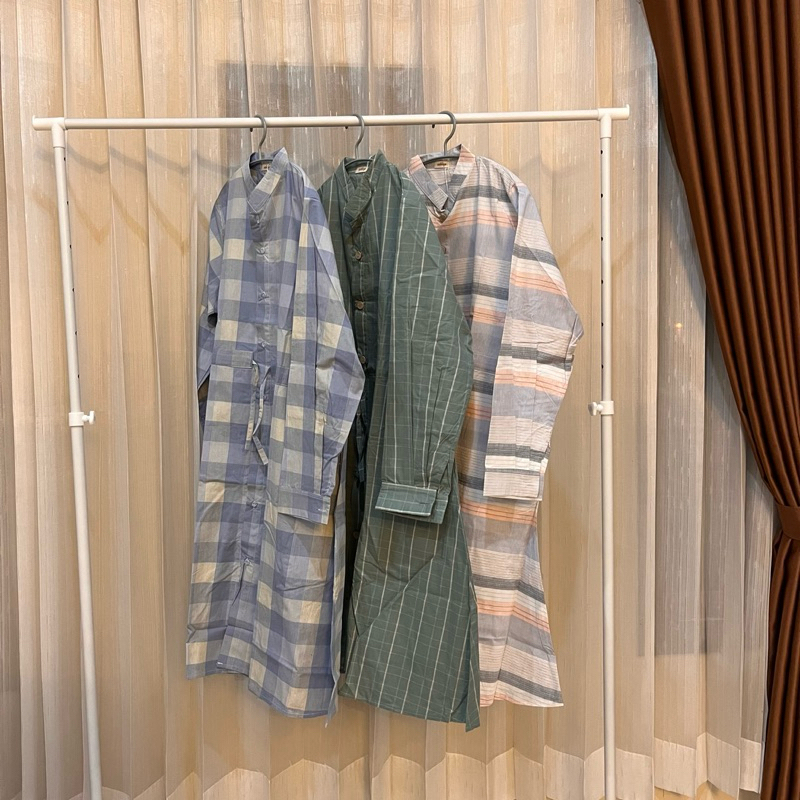 Adante X Sakhiya Tunik Kotak-Kotak Serut Tali Pinggang Wanita Jumbo