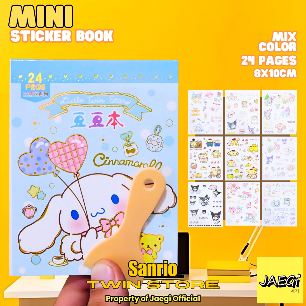 

JAEGi - Mini Book Sticker / Stiker Buku Sanrio 4 Little Twin Store isi 24 Lembar