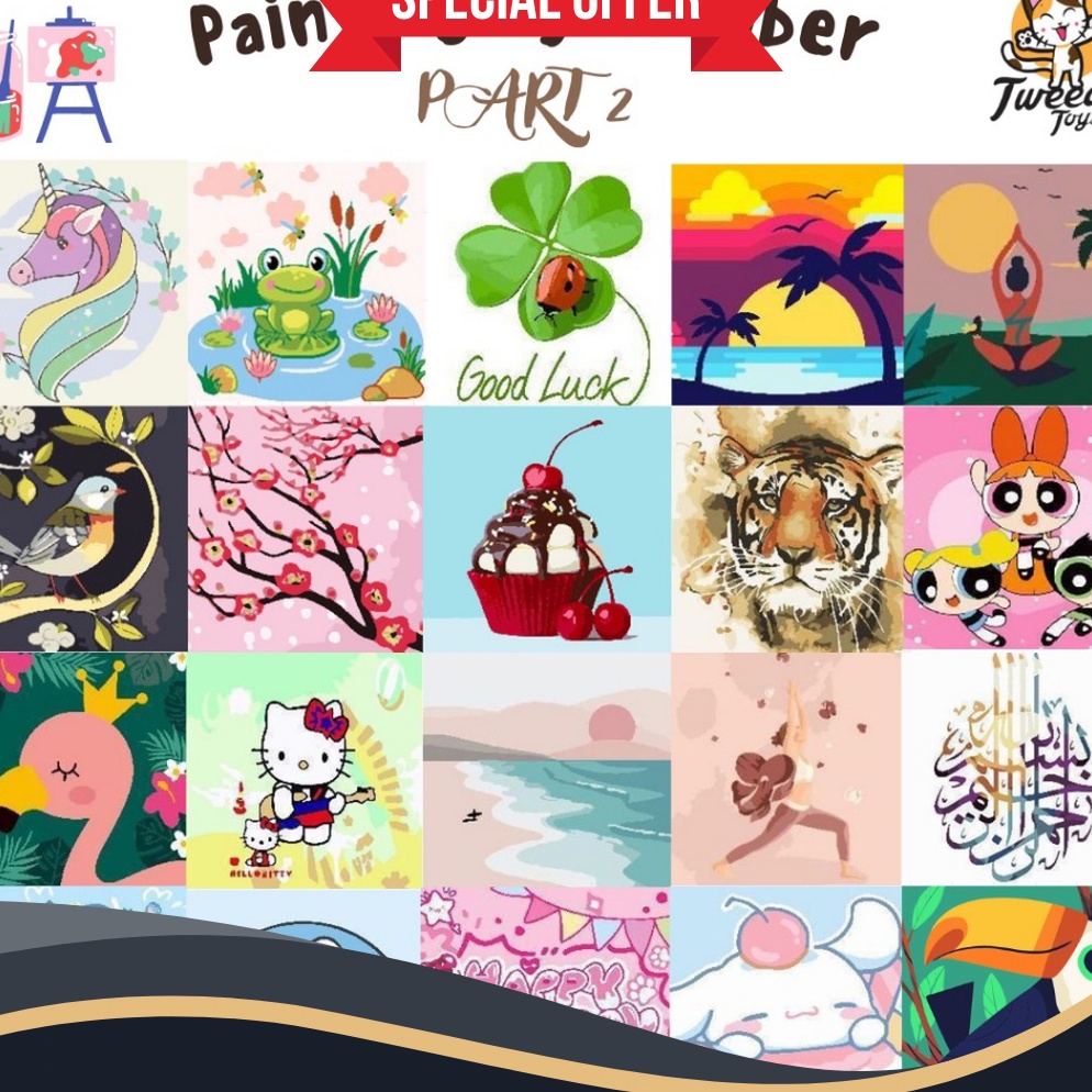 

BERLIPAT GANDA TweedyToys Paint By Number Children Canvas Painting Set Kanvas Lukis Anak Part 2