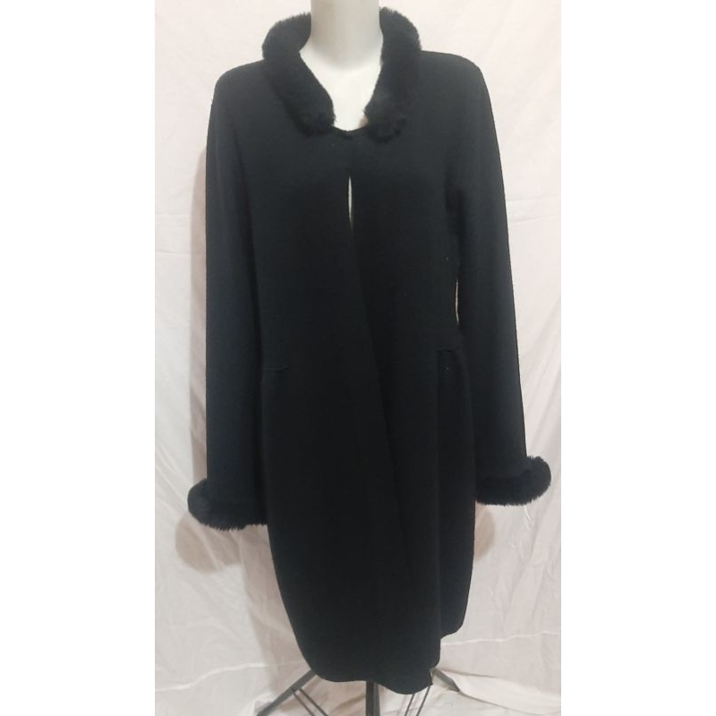 OUTWEAR HITAM WOOL LONG SUEDE COAT FOR WINTER TUXEDO PRELOVED PL