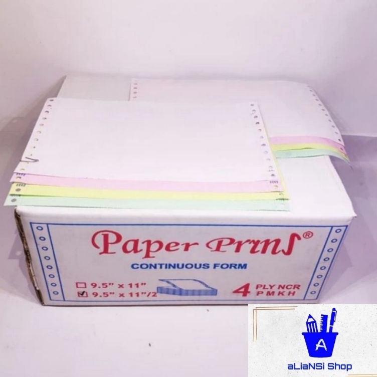 

KODE PRODUK K7MYI5475 Continuous Form 95 x 112 4 PLY bagi 2 merk PAPERPRYNS