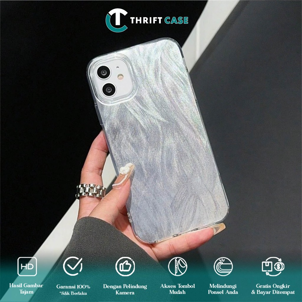 Case Hologram Feather Fullcover Case for Realme C53 C12 C17 C20 C21Y C31 C33 C30 C35 C63 C65 C67 11 