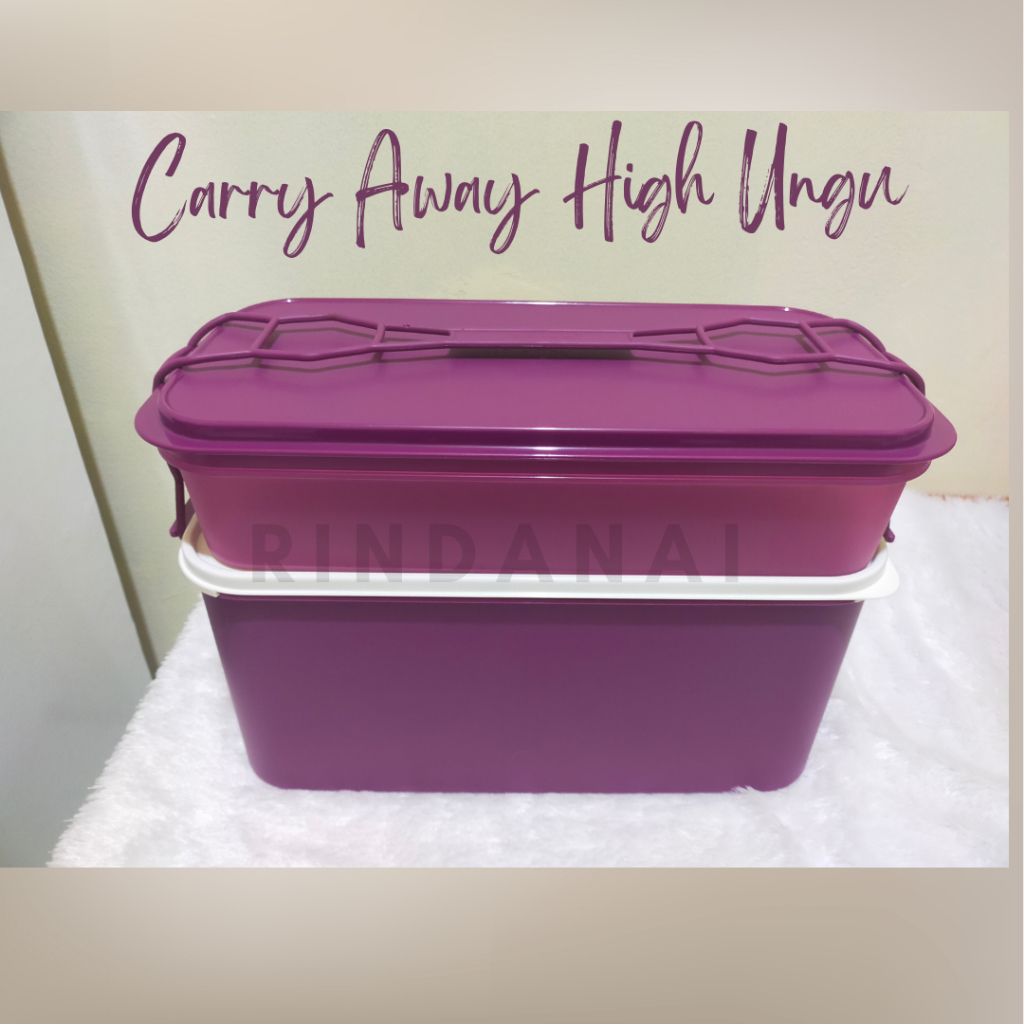 Carry Away High Ungu/Wadah makanan/tempat makanan mewah Tupperware ori