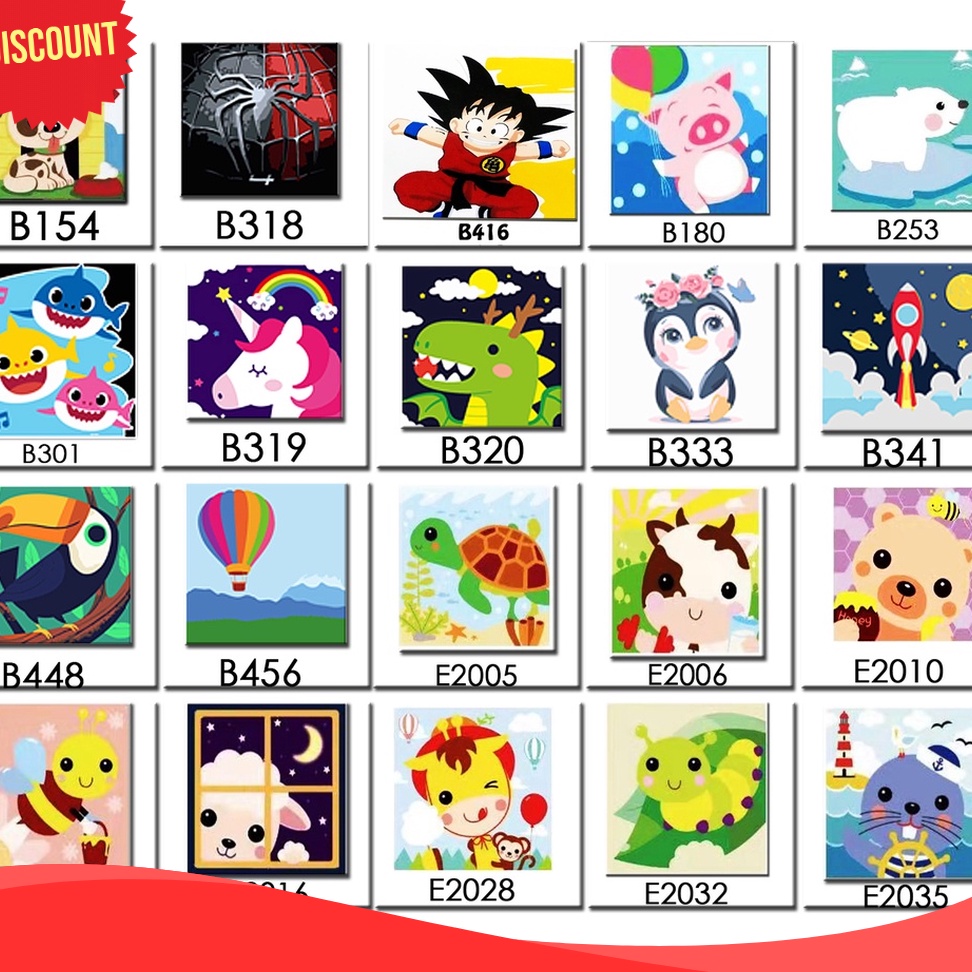 

DISKON DAHSYAT WPSBGS CUTE ANIMAL B PAINT BY NUMBER PAINTING BY NUMBERS DIY COLORING KIDS MELUKIS KANVAS ANAK LENGKAP