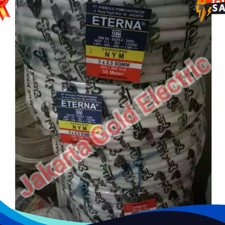 JAMINAN KEPUASAN PELANGGAN KABEL ETERNA NYM 3X25 MM METERAN kawat eterna NYM