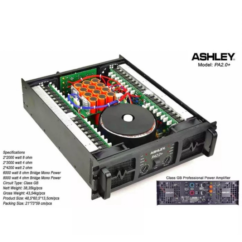 Power ASHLEY PA 2.0+ PA2.0+ PA 2 0 + PA 2.0 ORIGINAL 2CH CLASS GB 4200 WATT