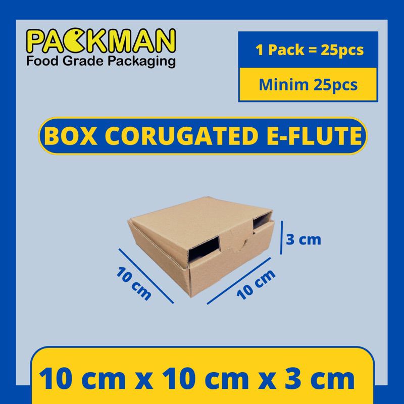 

KARDUS 10x10x3 cm / BOX KARTON CORUGATED DIECUT E-FLUTE / AKSESORIS PACKING ONLINE