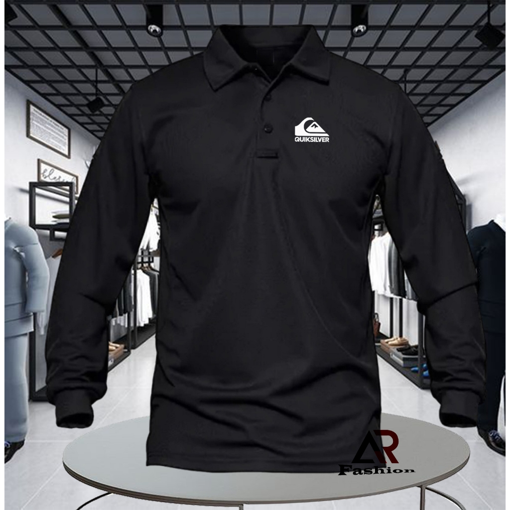 POLO Shirt KAOS POLO LENGAN PANJANG PRIA/WANITA POLO QUIKSILVER PUTIH