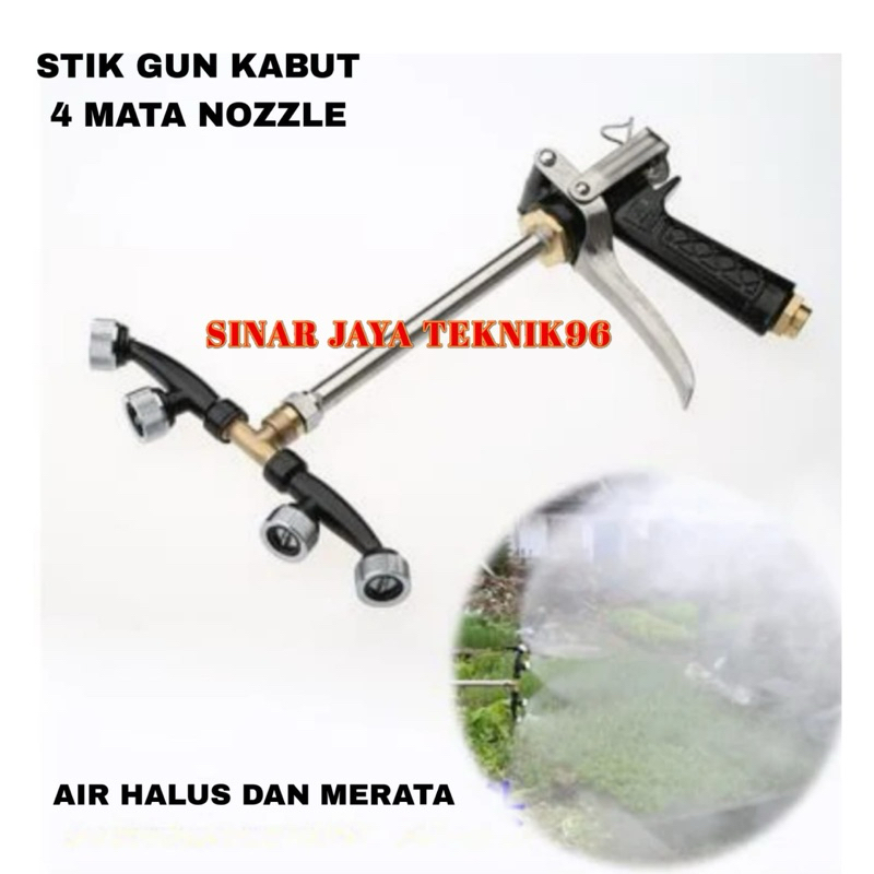 Stik Gun Kabut Sprayer 4 Mata Nozzle | Stik Kabut Pertanian