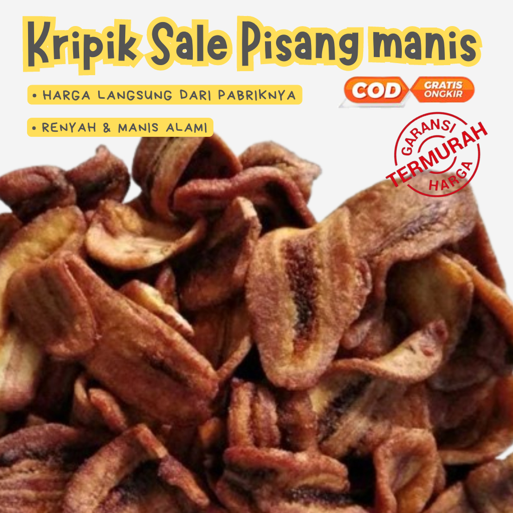 

1 Kg | Kripik Sale Pisang Kering Renyah manis asli Cilacap murah