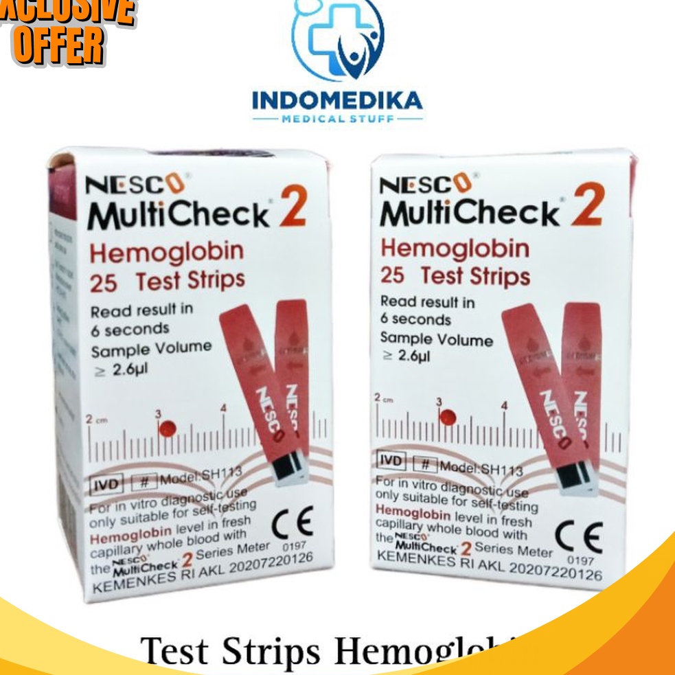 PROMO KILAT Nesco Hemoglobin strip  Nesco Multicheck 2 Hemoglobin  nesco Hb  HB nesco strip