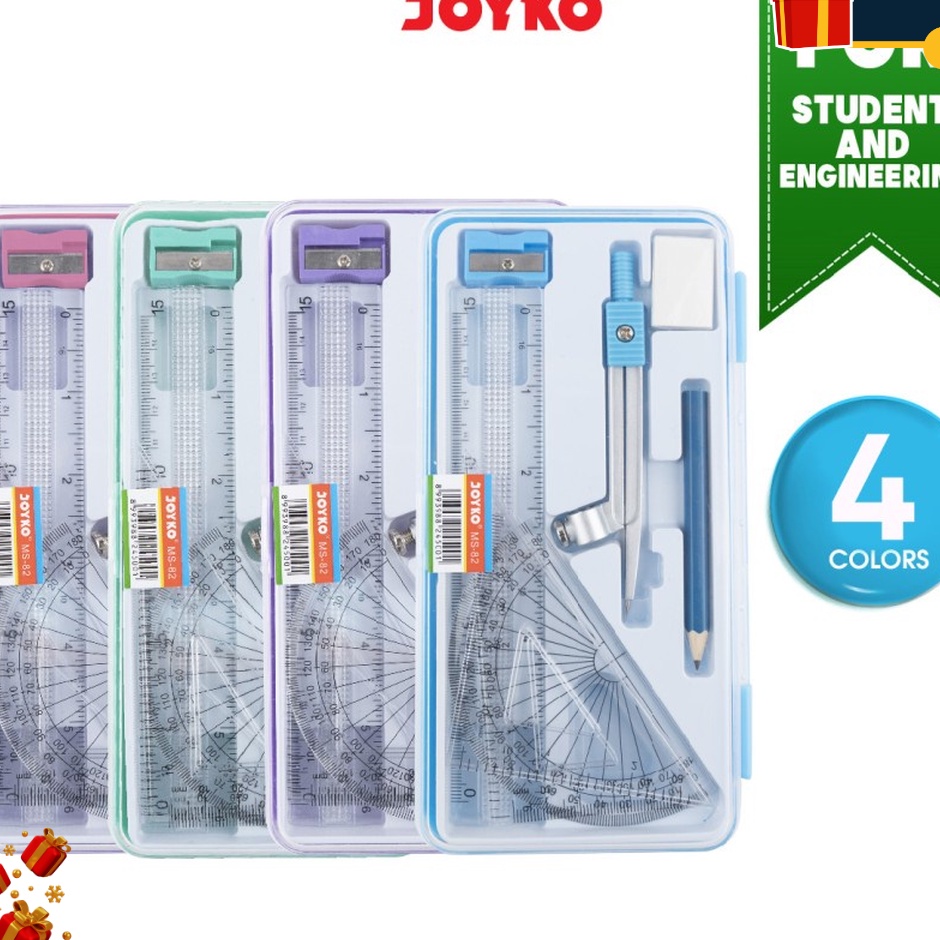 

KILAT ABIEZZ 8 Set Paket Math Set Penggaris Busur Mistar Segitiga Jangka MS87 Lengkap