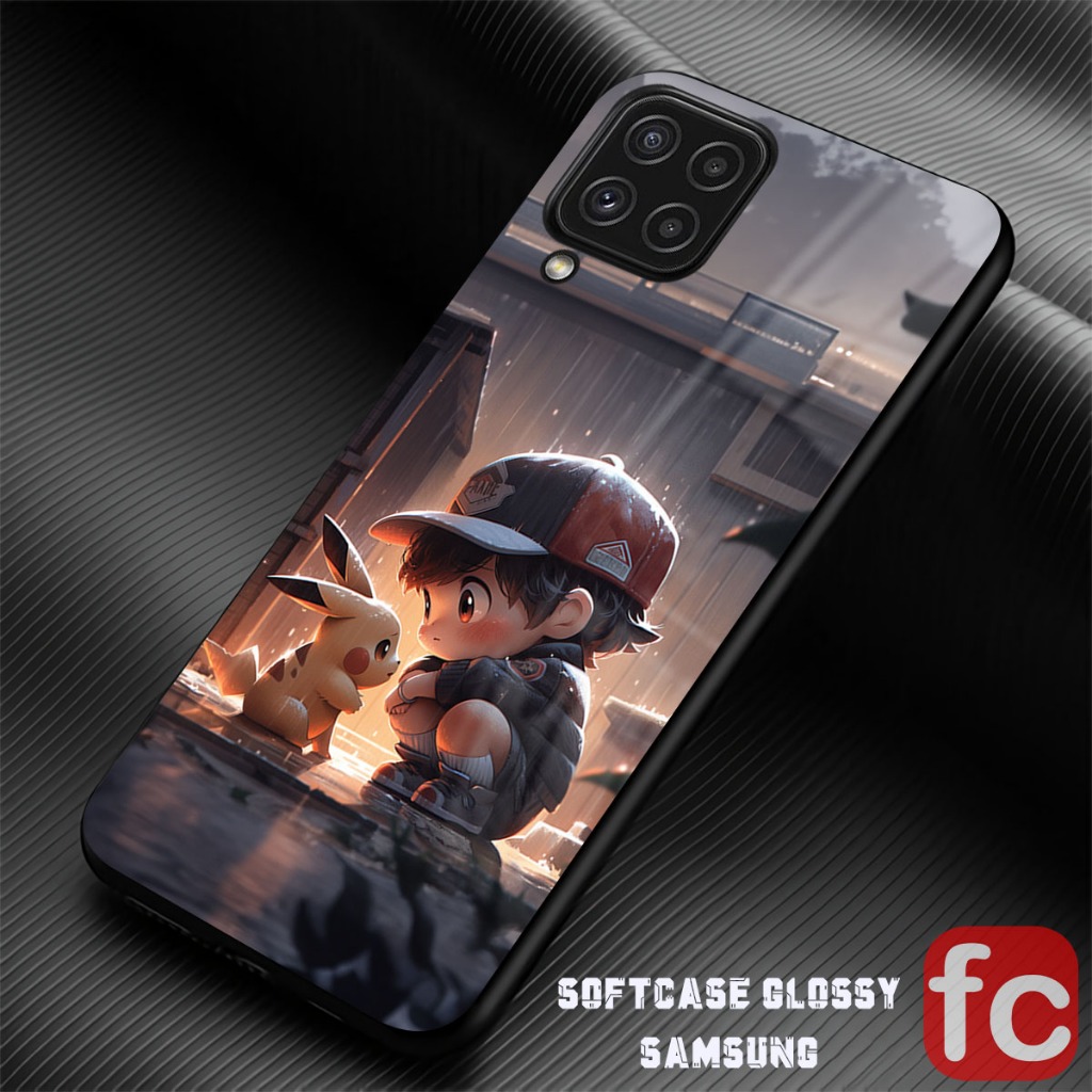 [FR86] Softcase Kaca Samsung M33 M53 A12 M12 A22 M22 M32 4G Case Silikon Mika Silicon Cover Kilau Ka