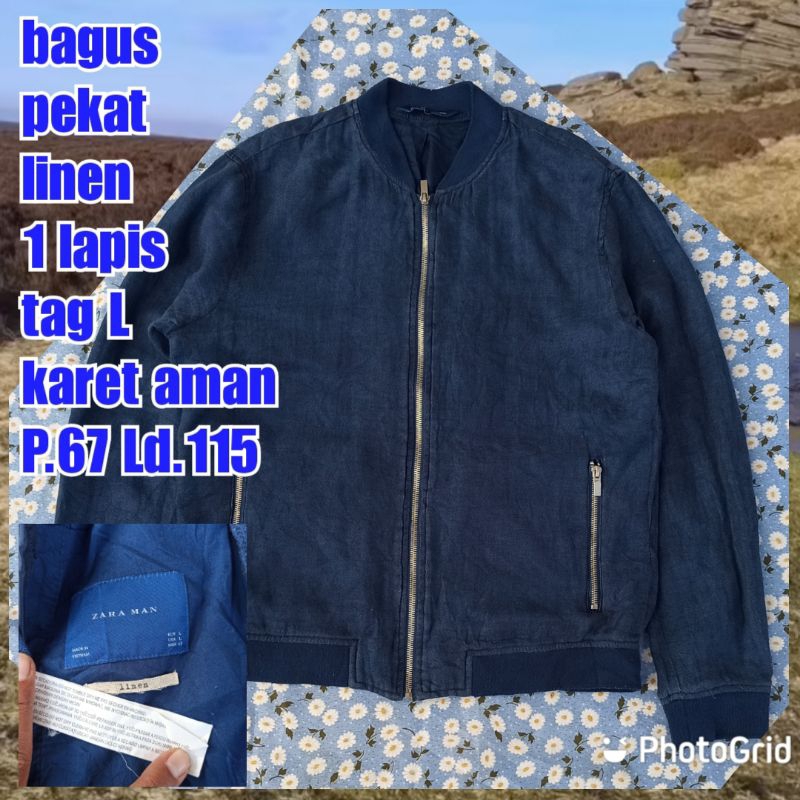 jaket work kerja casual bomber linnen zara man