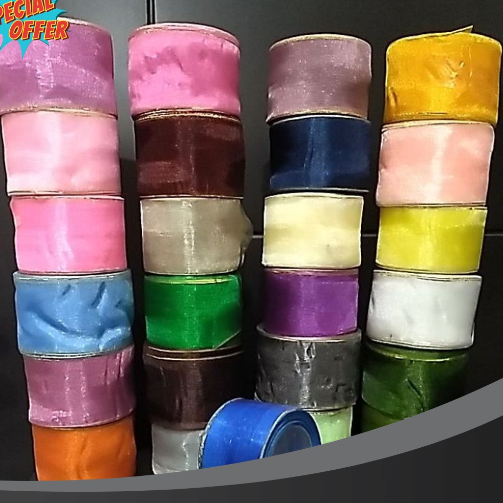 

DISKON FANTASTIS Pita ORGANDI LIST 2inc 2yards