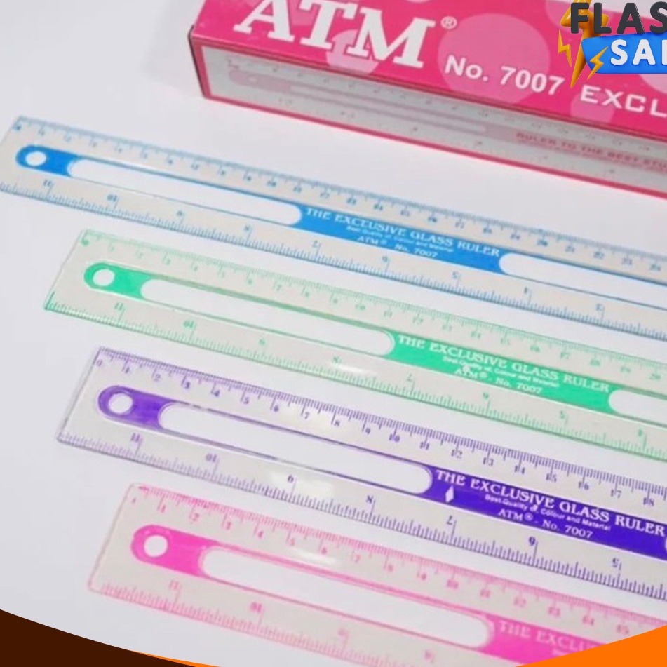 

PENAWARAN TERBAIK Penggaris 3 cm plastik mika isi 1 Box 24 pcs penggaris ATM bening murah