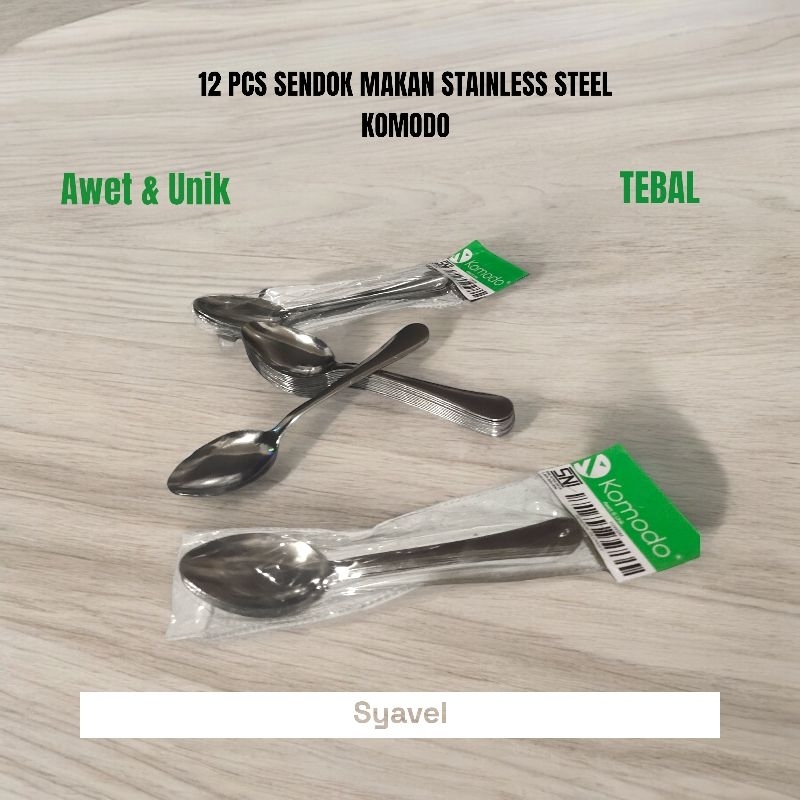 12 pcs sendok makan stainless komodo tebal