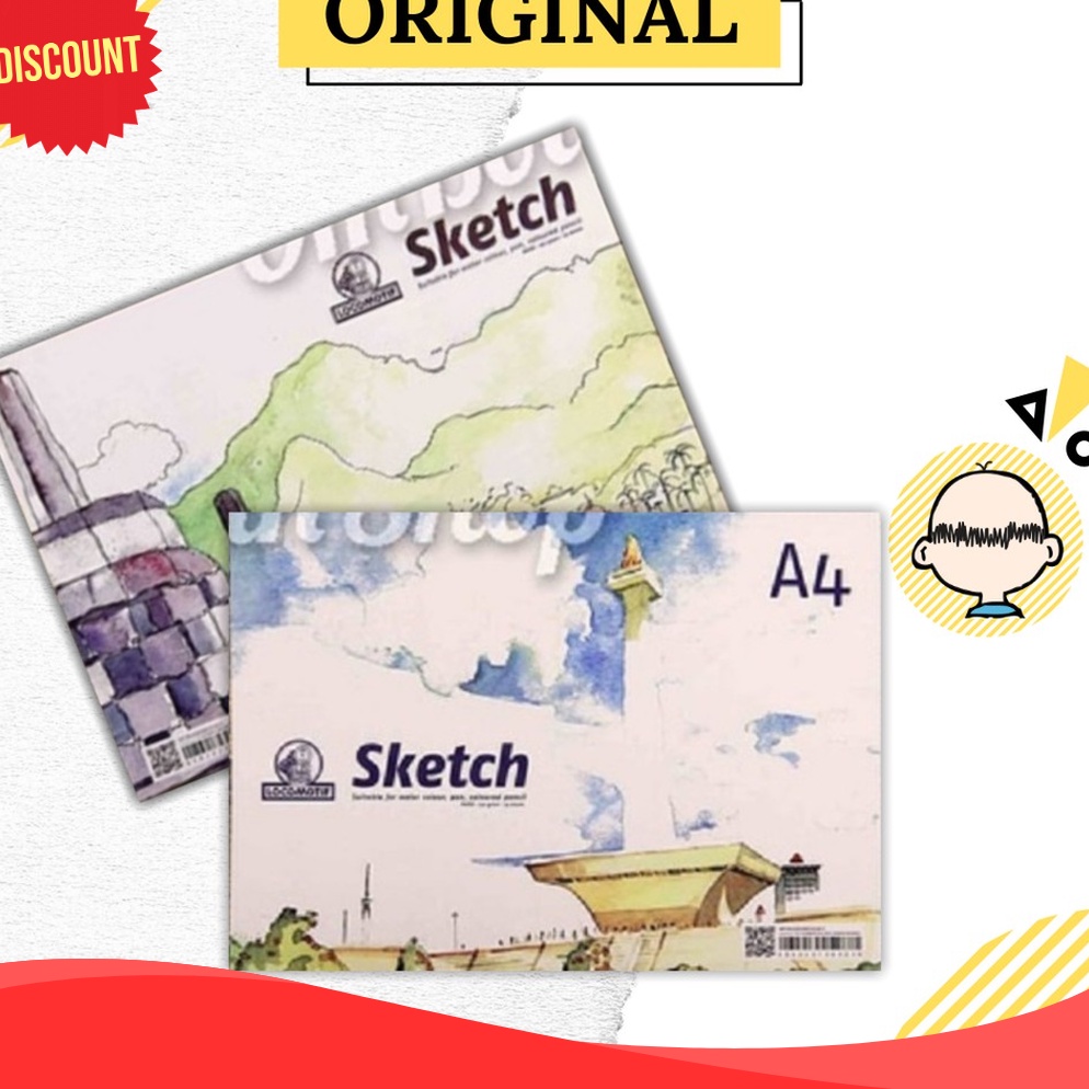 

BIG SELLER Buku Gambar Sketsa A4 Locomotif 25 lembar utk Cat Air Pensil Pen Sketch Book