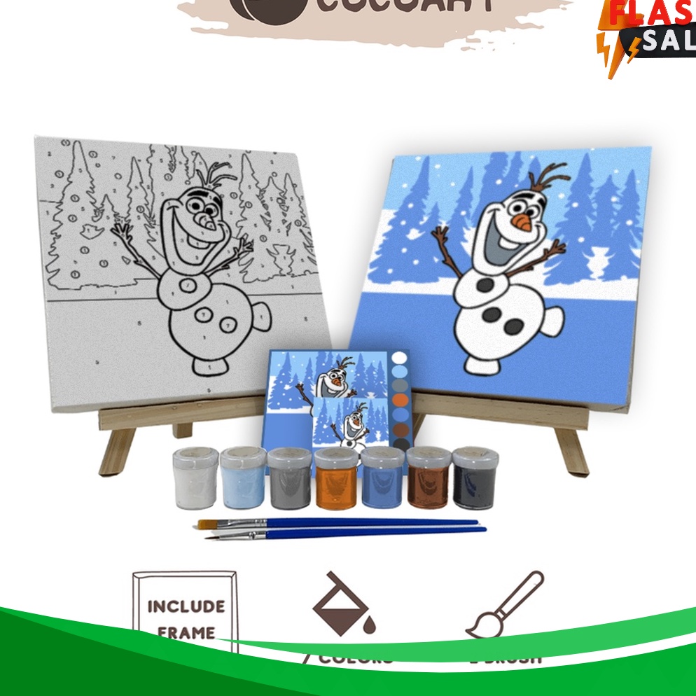 

DISKON NATAL Paint By Number Kit Winter Olaf Cocoartid I Kanvas 2 x 2 cm