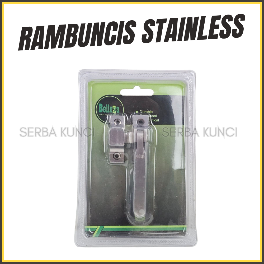 Bellezza Rambuncis RMB-BZ271 US15 Bahan Stainless Steel Untuk Kunci Pintu Jendela Kamar Mandi SUS 30