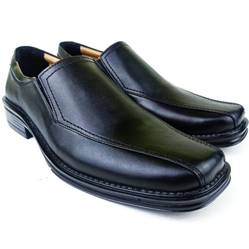 Claway Sepatu Pantofel Pria Kulit Asli Pantofel Hitam Pria Sepatu Kerja Kantor Kulit Pria