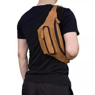 Waistbag Pria Asli Kulit - Tas Pinggang Pria - Tas Kulit Sapi Asli