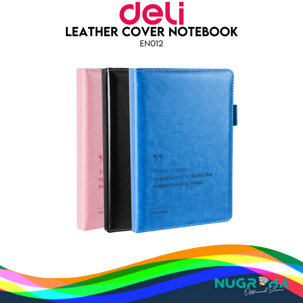 

Deli EN012 Leather Cover Notebook / Buku Catatan Sampul Kulit A5 180 Lembar Desain Elegan