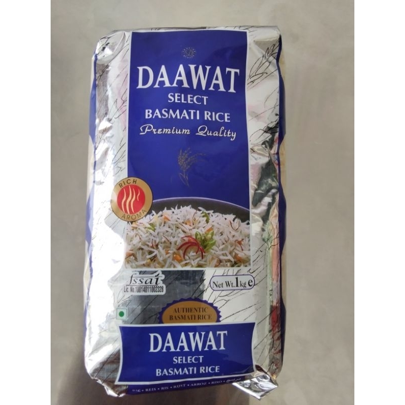 

Basmati Rice Daawat Select Premium/Beras Basmati India Kabuli/ 1kg