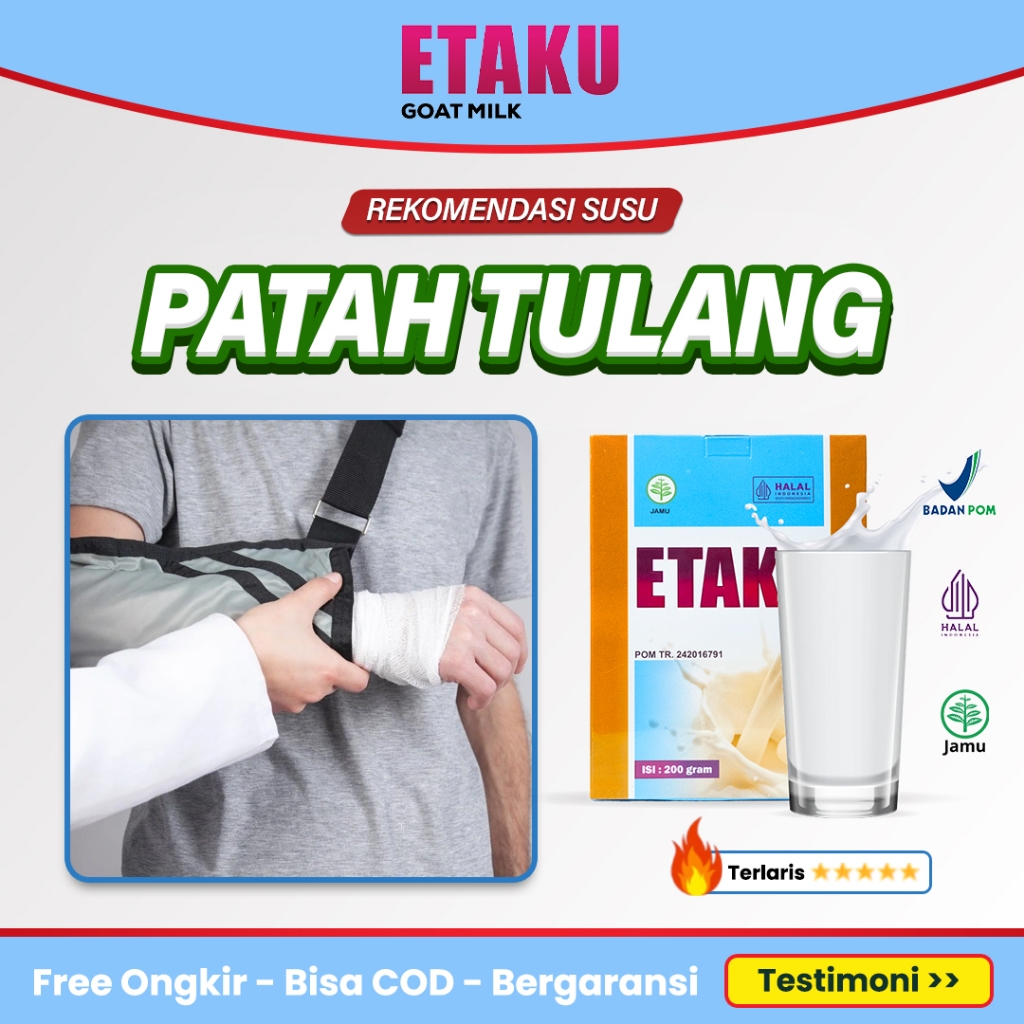 

Susu Patah Tulang Obat Mempercepat Penyembuhan fraktur Retak Kalsium Etaku Kambing Etawa Anak Dewasa