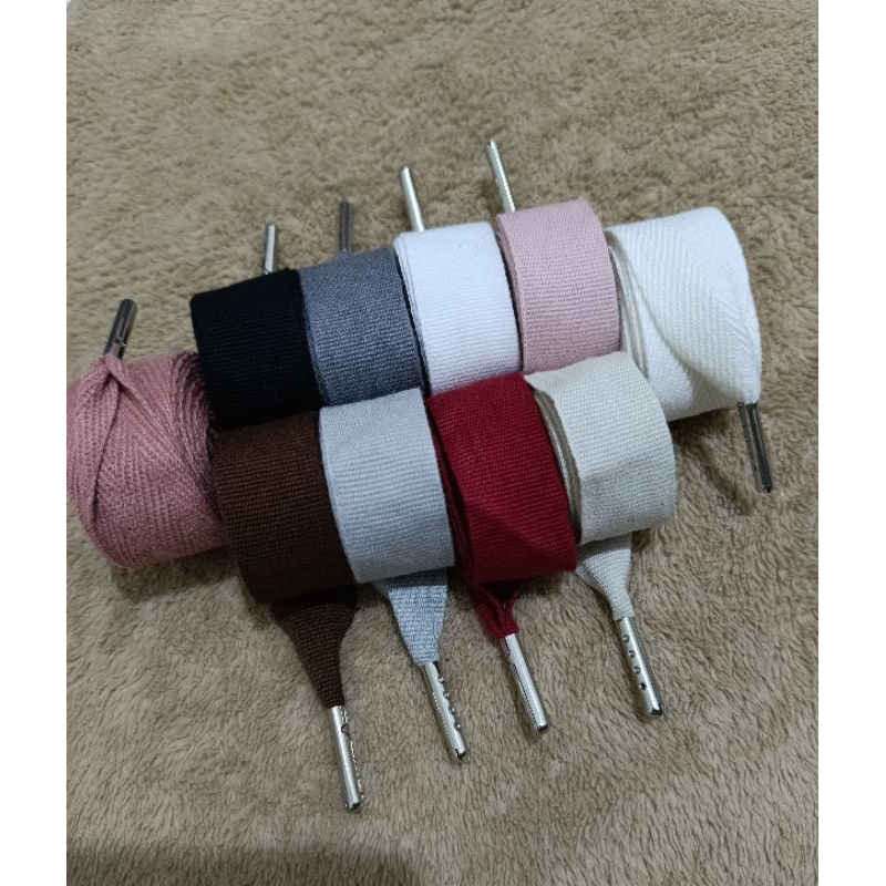 tali sepatu gembung premium lebar 2 cm ujung besi