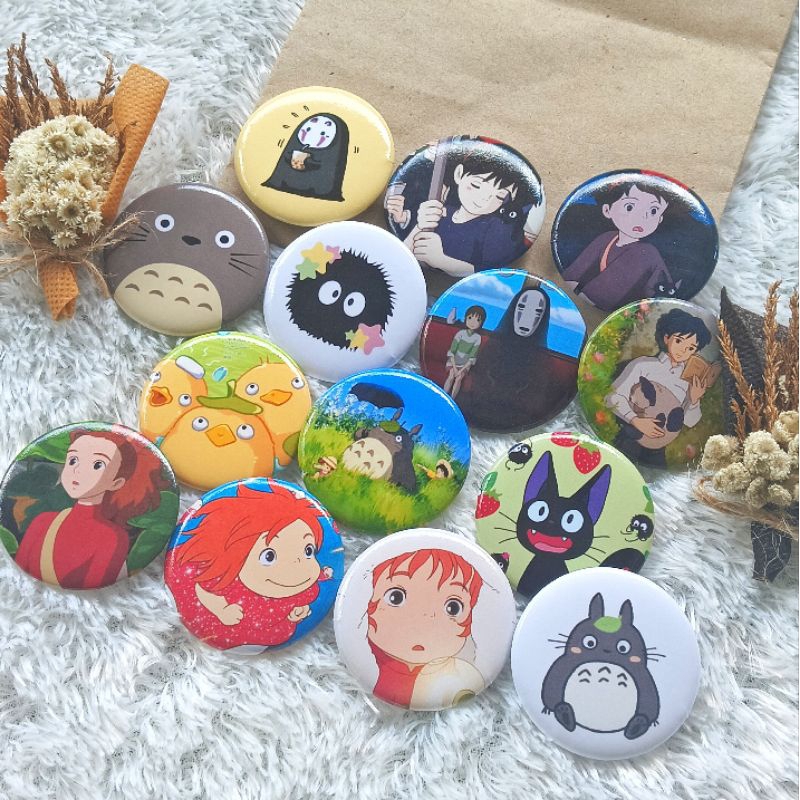 Pin Ghibli 44mm | Pin Studio Ghibli | Bros Ghibli Spirted Away Ponyo Totoro