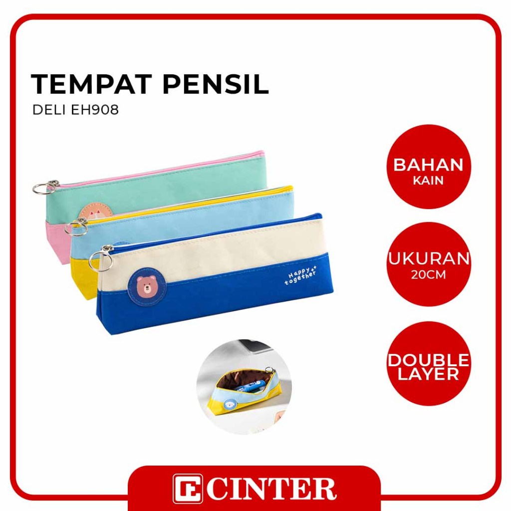 

DELI - KOTAK PENSIL KAIN / PENCIL CASE / TEMPAT PENSIL EH908 HAPPY TOGETHER KOMBINASI