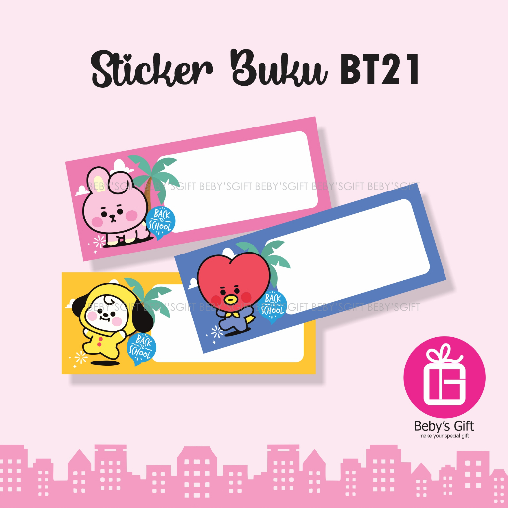 

Sticker Buku BT21 (Tidak Bisa Custom) Label Stiker Karakter