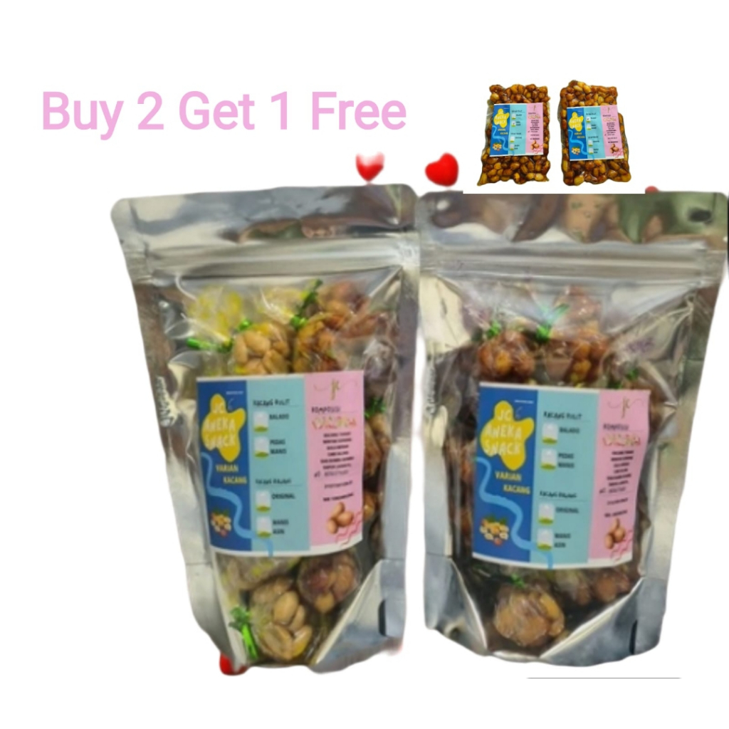 

Promo BUY 2 GET 1 Kacang Balado & Bawang isi 12 Pcs Gratis Kacang Balado 100 Gram