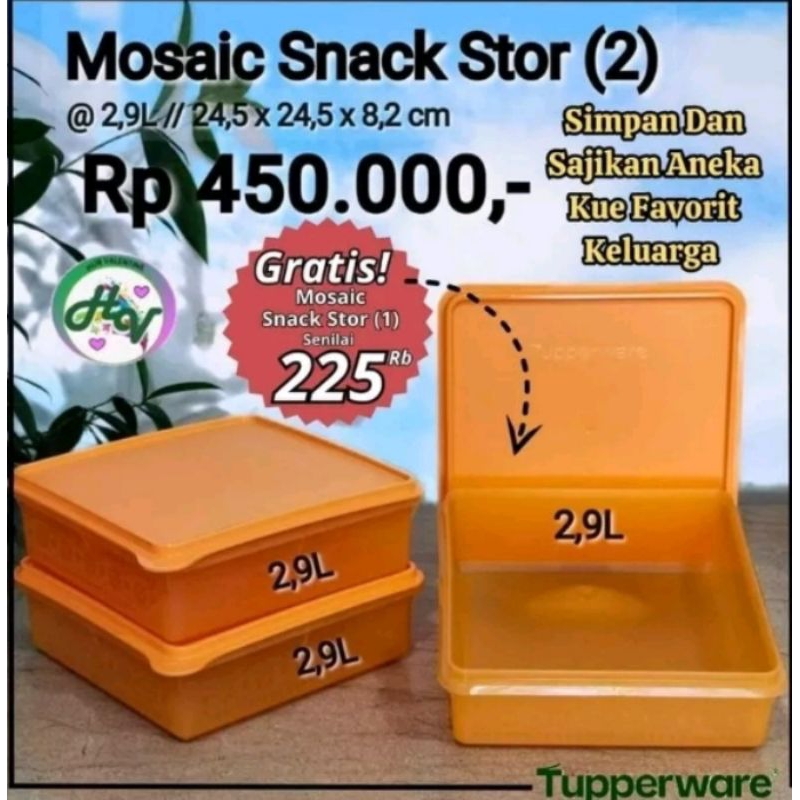 

Tupperware 3pcs Promo Mosaic Snack Stor 3pcs Kotak Serbaguna