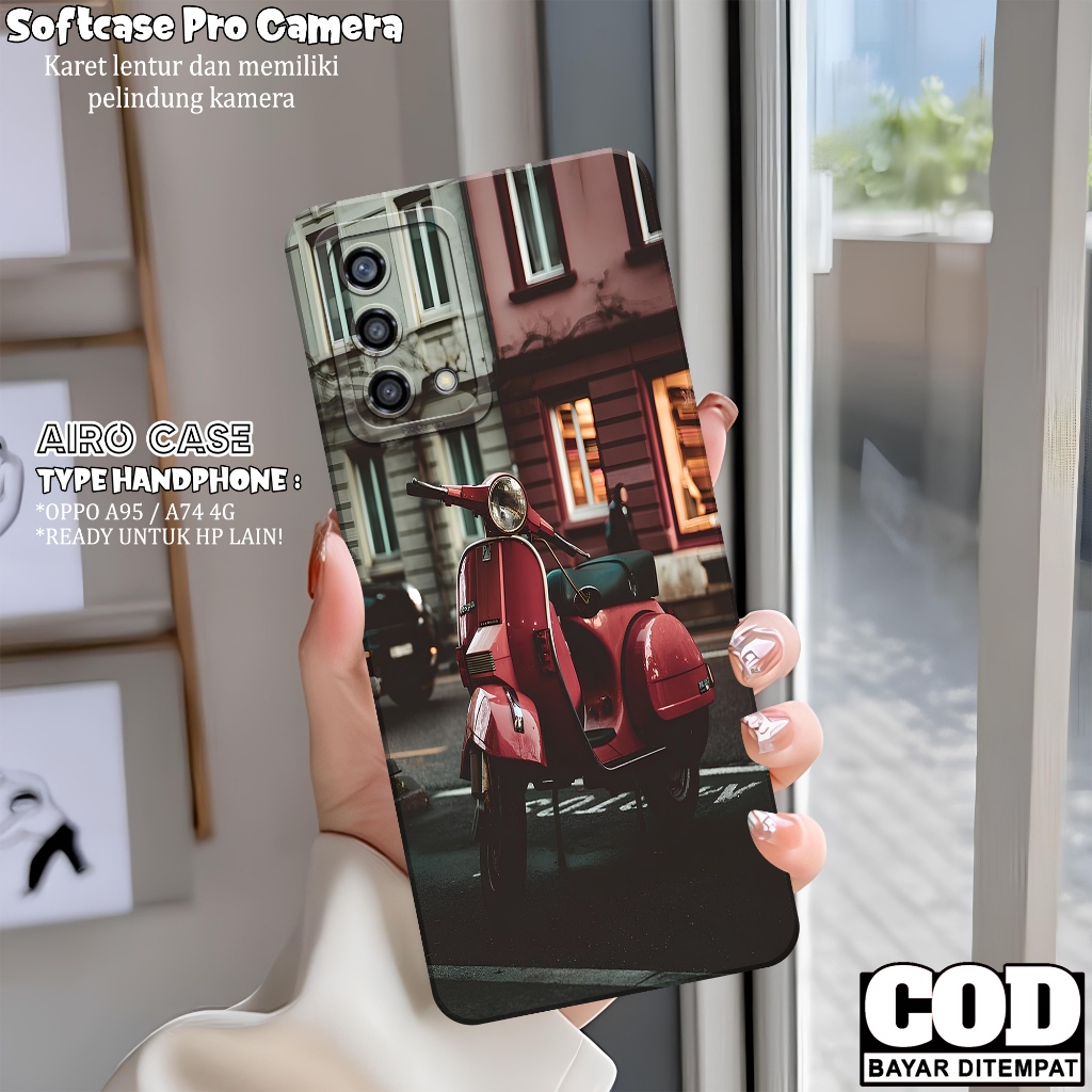Softcase OPPO A95/ A74 4G Terbaru Case OPPO A95/ A74 4G Fashion Case VESPA Casing OPPO A95/ A74 4G K